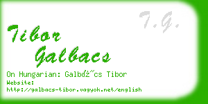 tibor galbacs business card